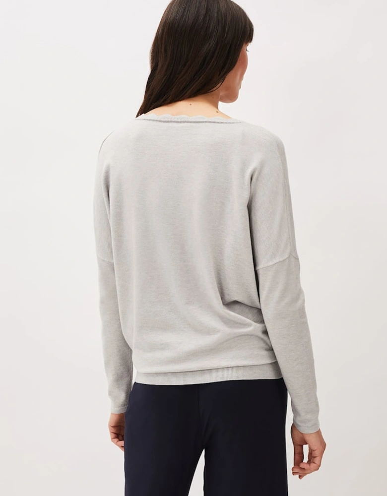 Dua Fine Knit V-Neck Jumper