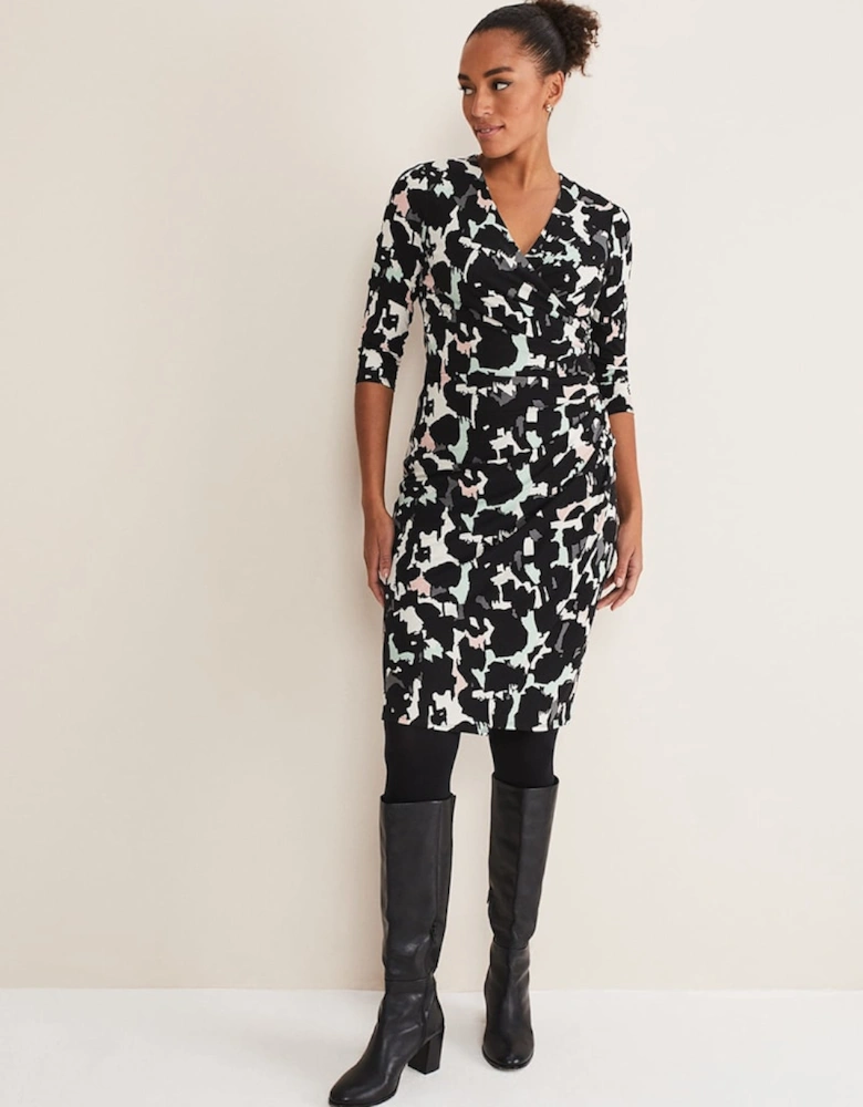 Lanor Wrap Printed Jersey Dress