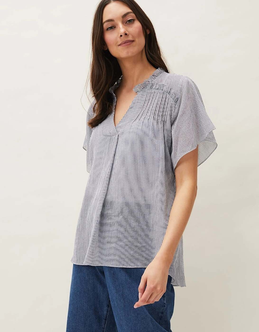 Diya Frill Stripe Blouse, 7 of 6