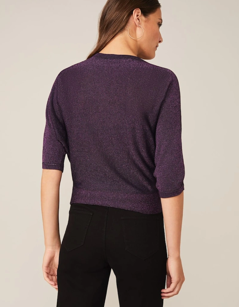 Harper Shimmer Wrap Knit Top