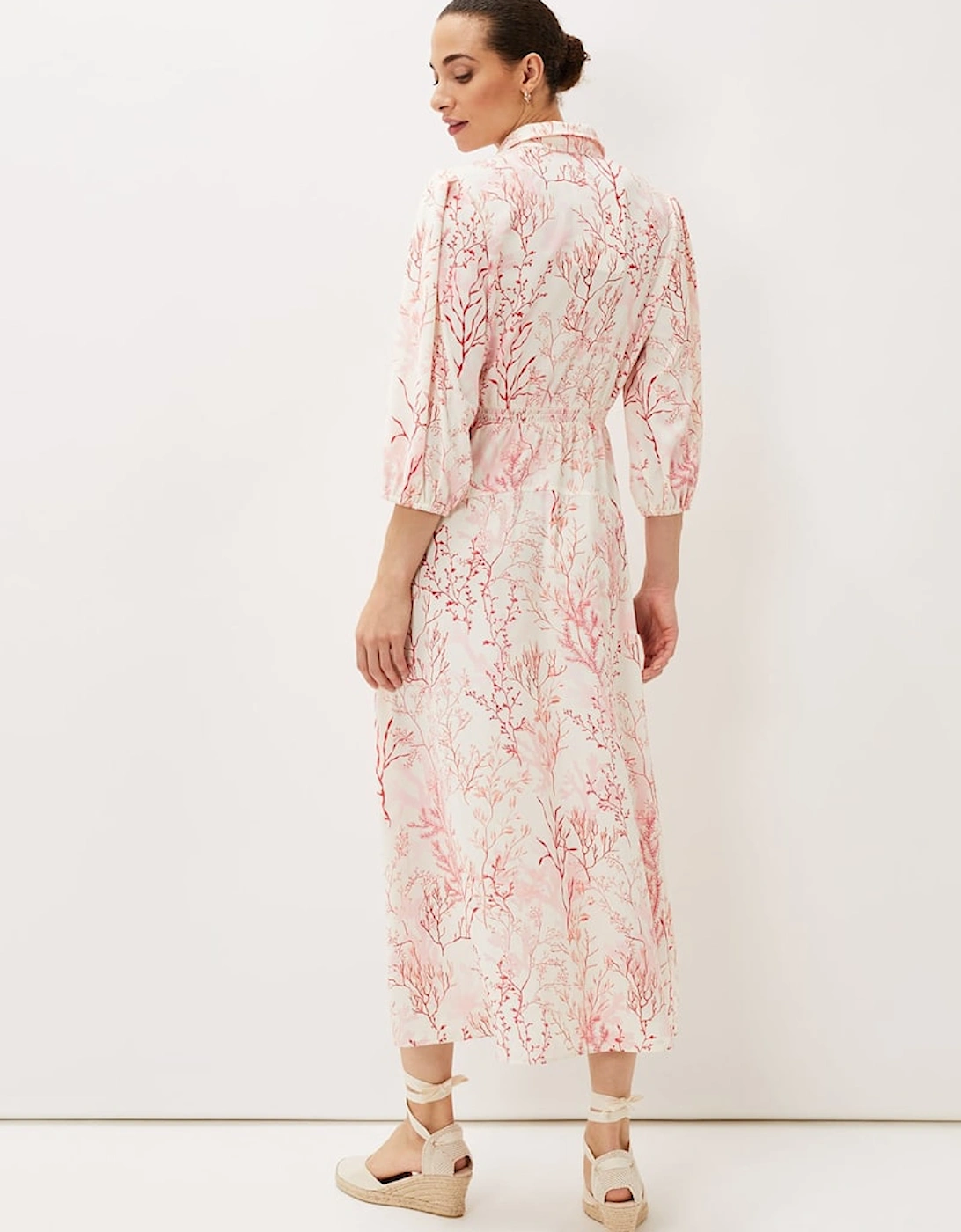 Tana Coral Printed Midi Dress