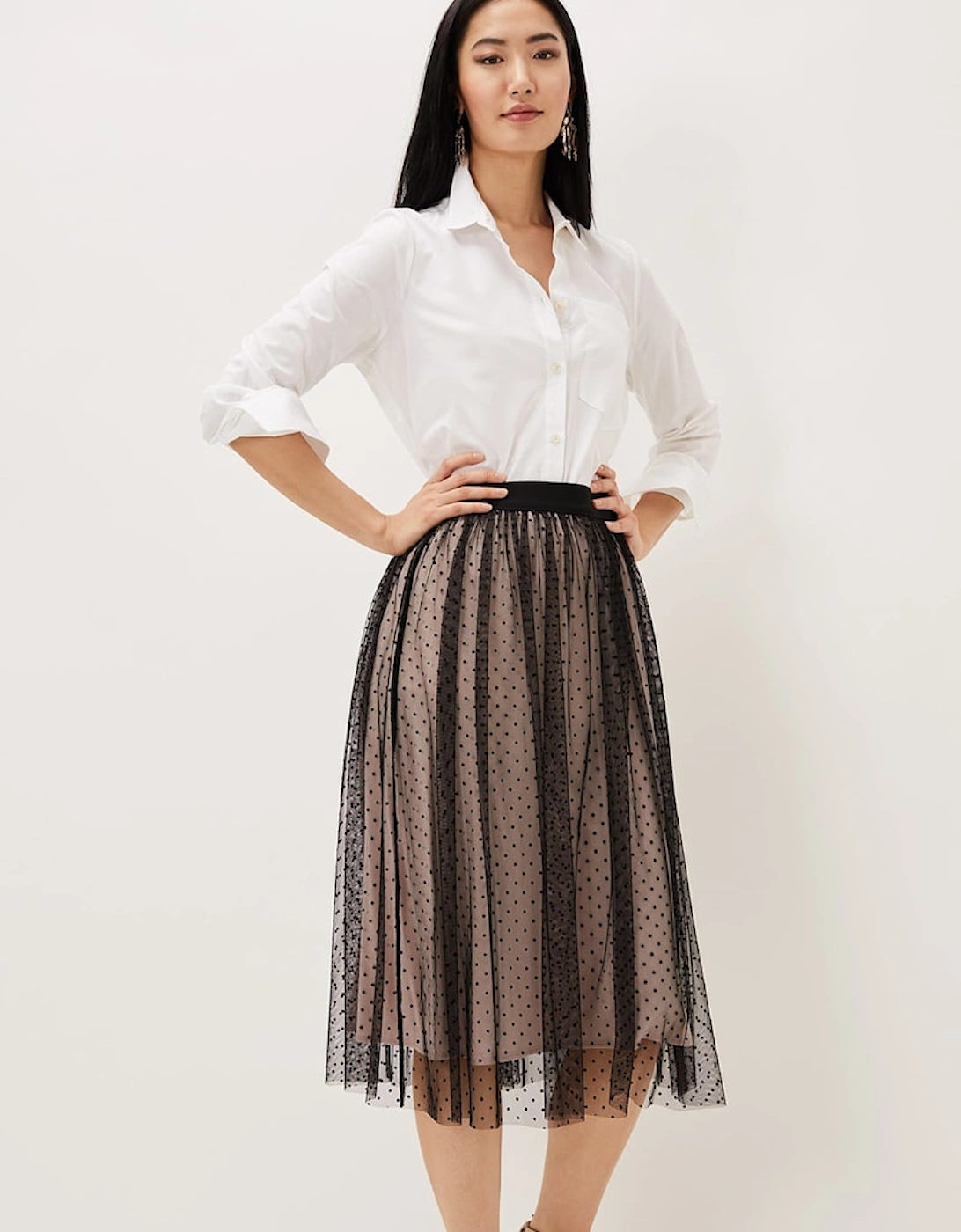 Maya Mesh Spot Skirt