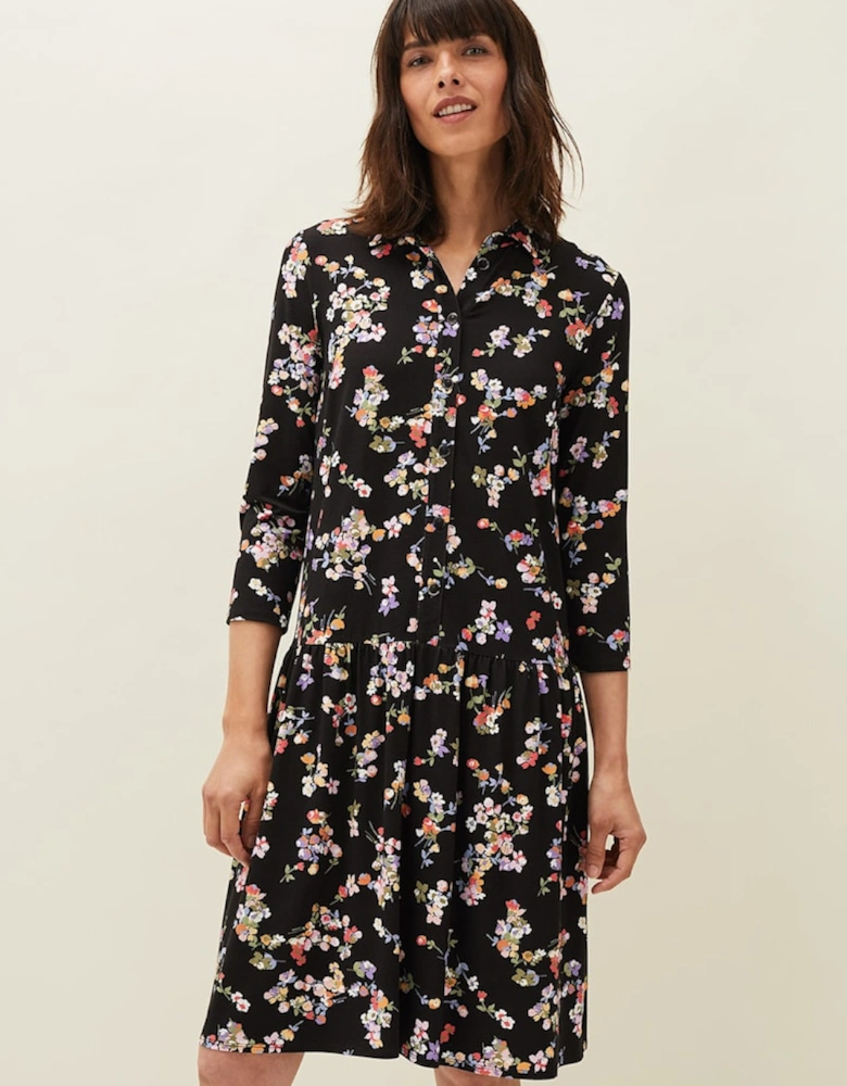 Mina Floral Print Shirt Dress