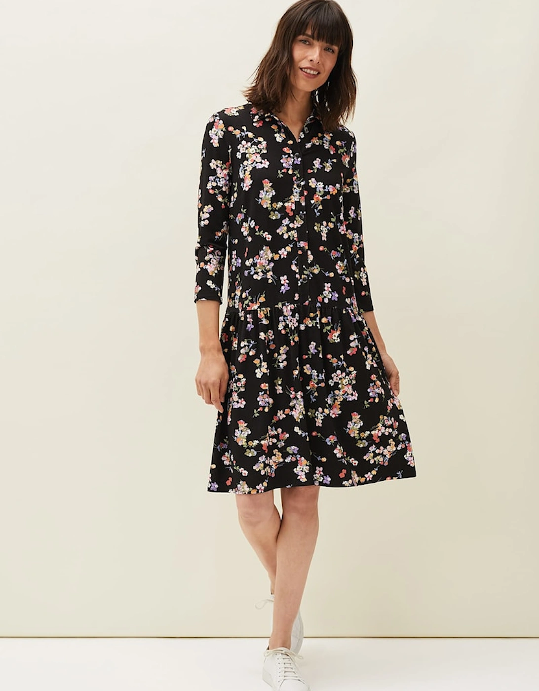 Mina Floral Print Shirt Dress