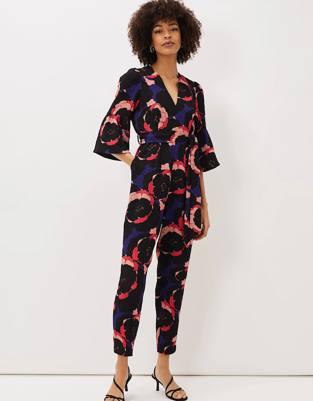 Darcey Floral Textured Tapered Jumpsuit, 7 of 6