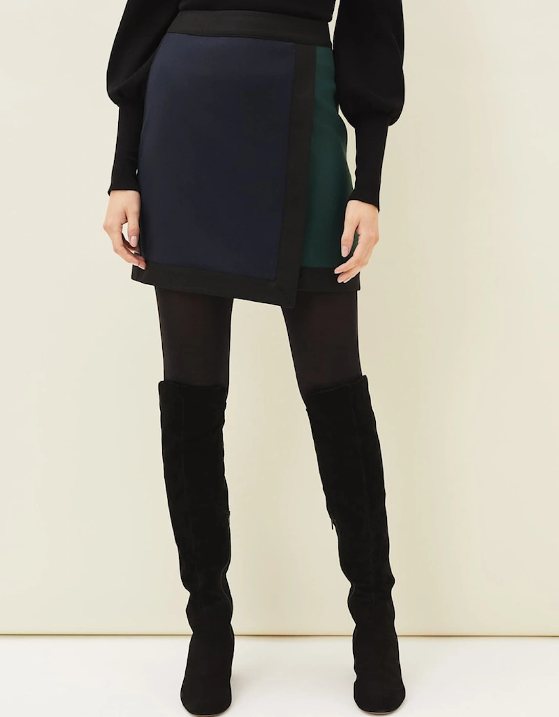 Natalie Colourblock Knitted Mini Skirt, 7 of 6