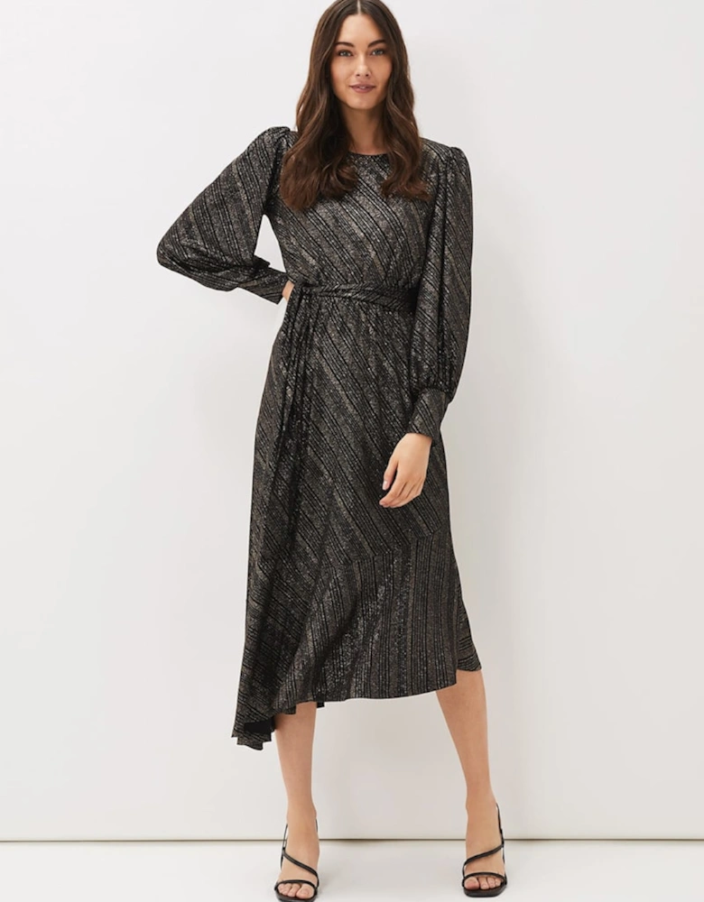 Clairette Asymmetric Sparkle Dress