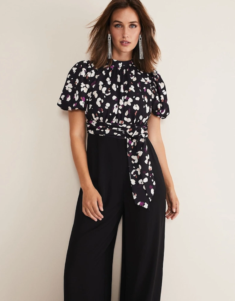 Paulina Puff Sleeve Animal Jumpsuit