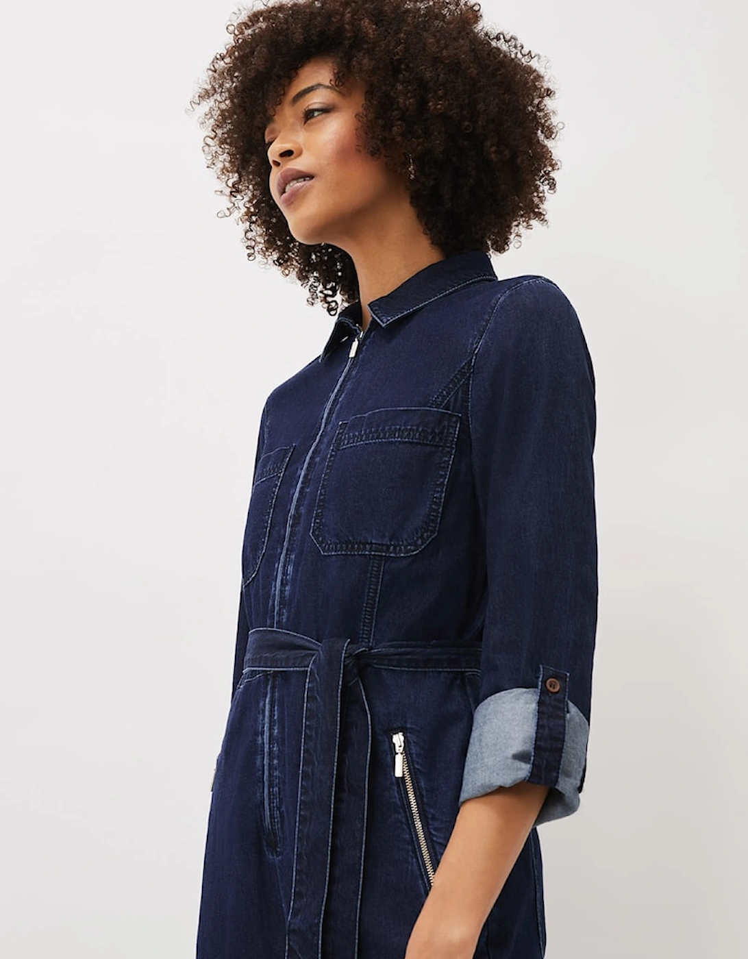 Cecile Denim Wide Leg Jumpsuit