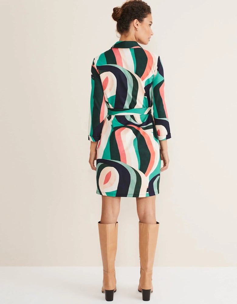 Beth Swirl Belted Shift Dress