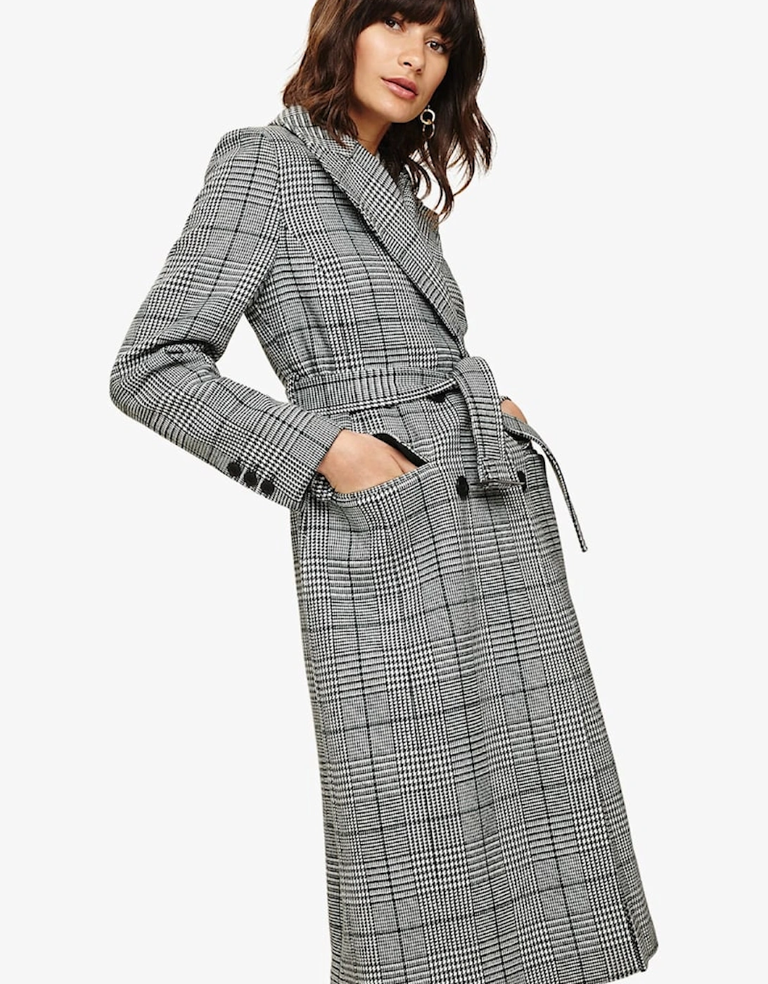 Carmel Check Trench Coat