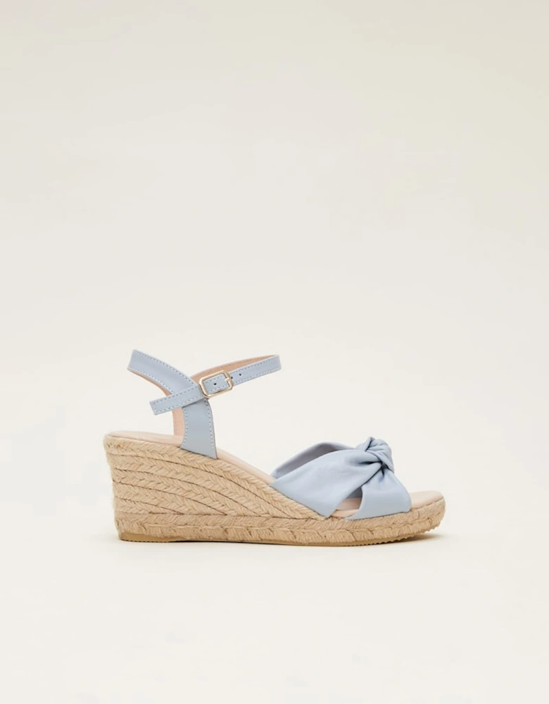 Leather Knot Front Espadrilles
