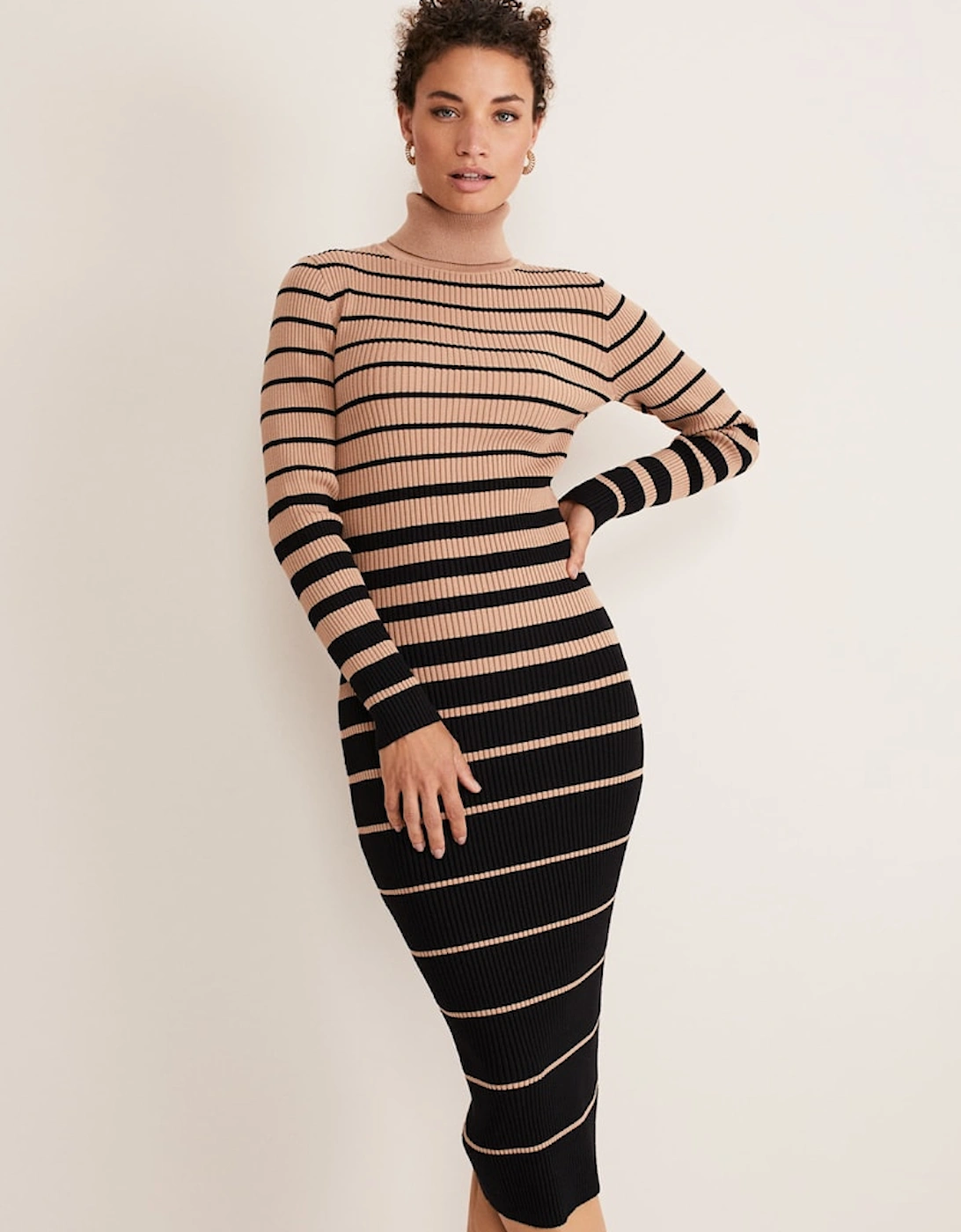 Bettie Ombre Colourblock Ribbed Dress