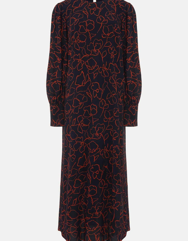 Cosmo Abstract Print Midi Dress
