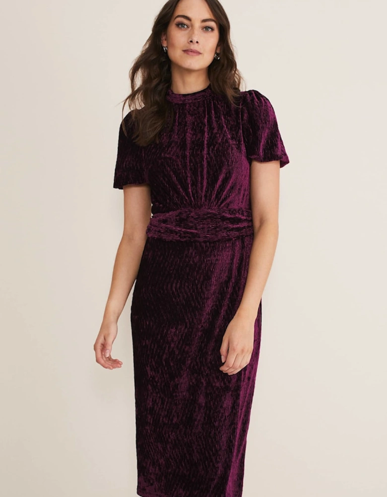 Kaylee Velvet Pleat Dress