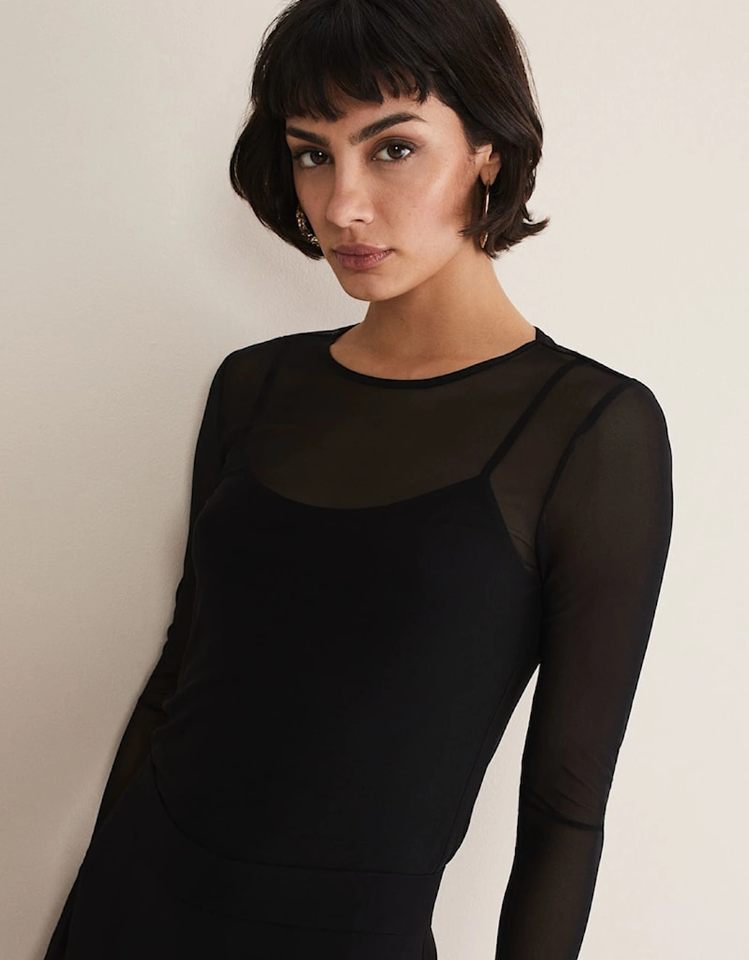 Eleena Black Mesh Top, 9 of 8