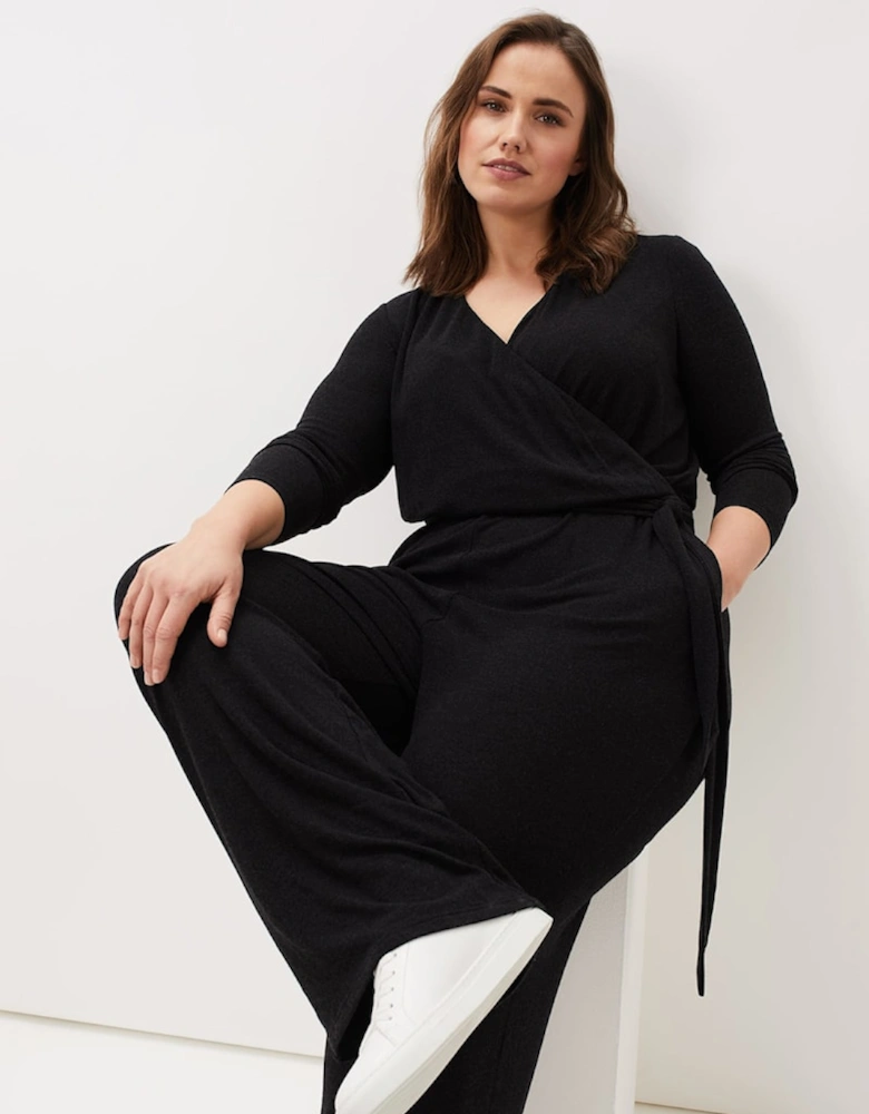 Zarra Wrap Wide Leg Jersey Jumpsuit