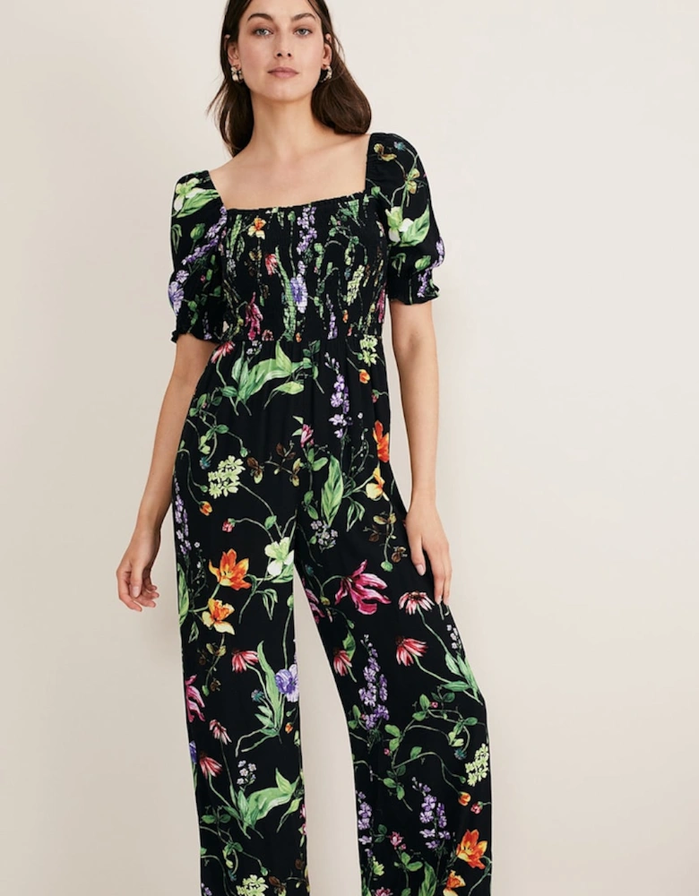 Zaylah Floral Shirred Waist Jumpsuit