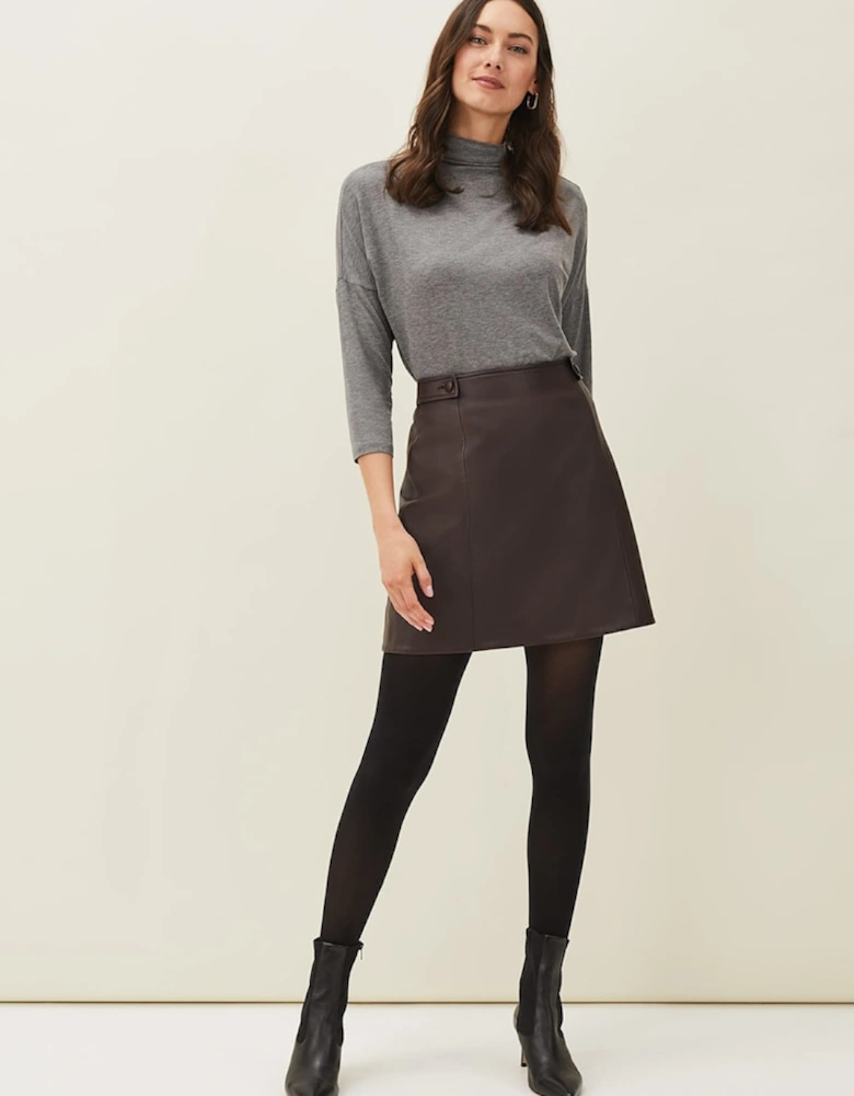 Nadine Leather A-Line Skirt