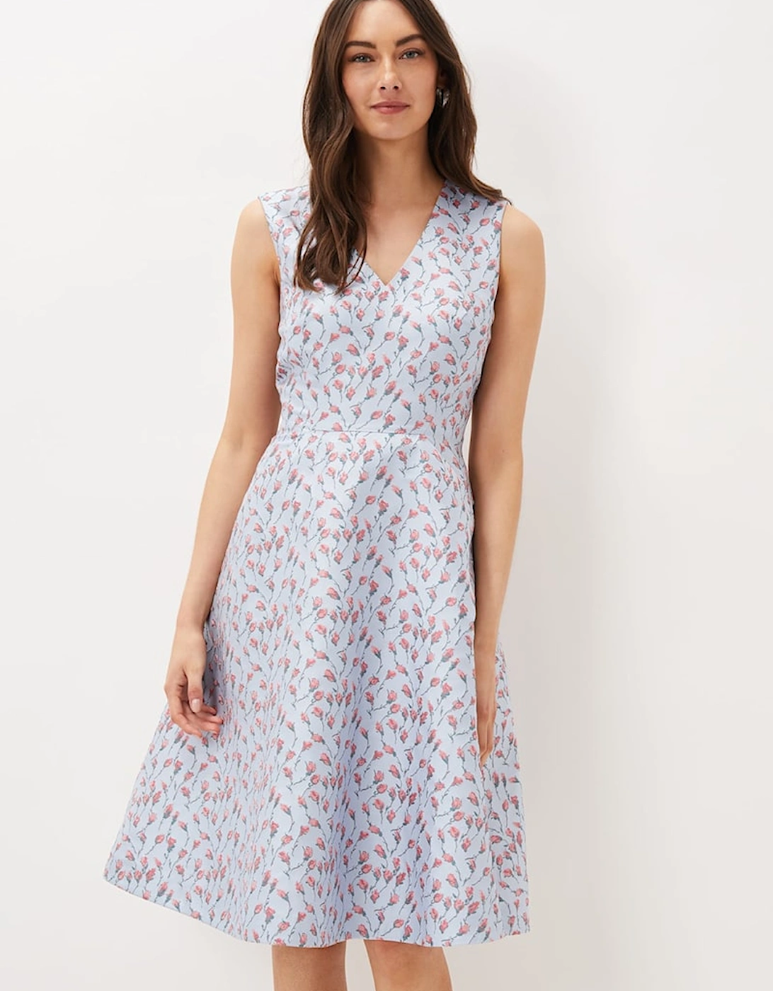 Rosebud Jacquard Fit And Flare Dress, 7 of 6