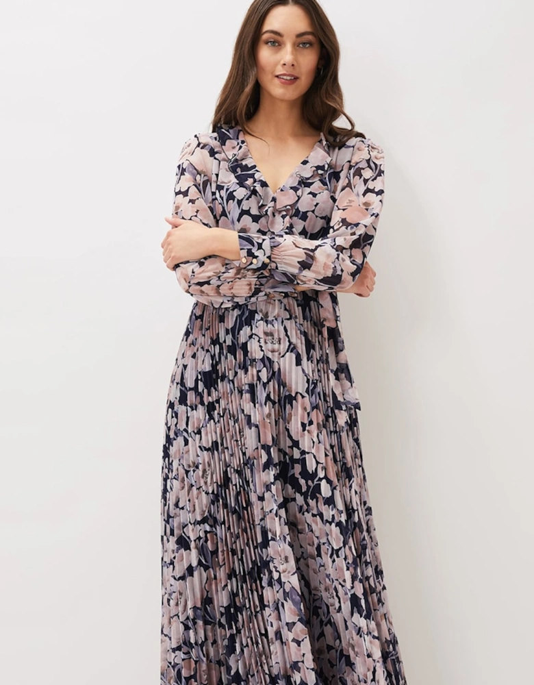 Fredrika Floral Pleated Maxi Dress