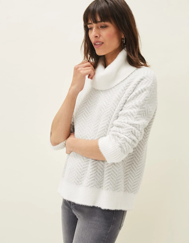 Jess Chevron Jacquard Chunky Jumper