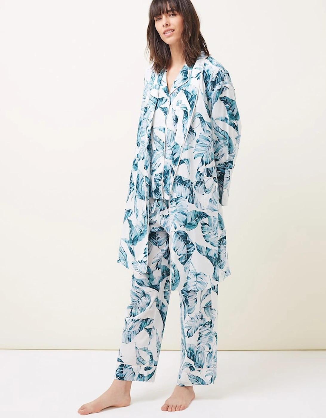 Piera Palm Print Robe