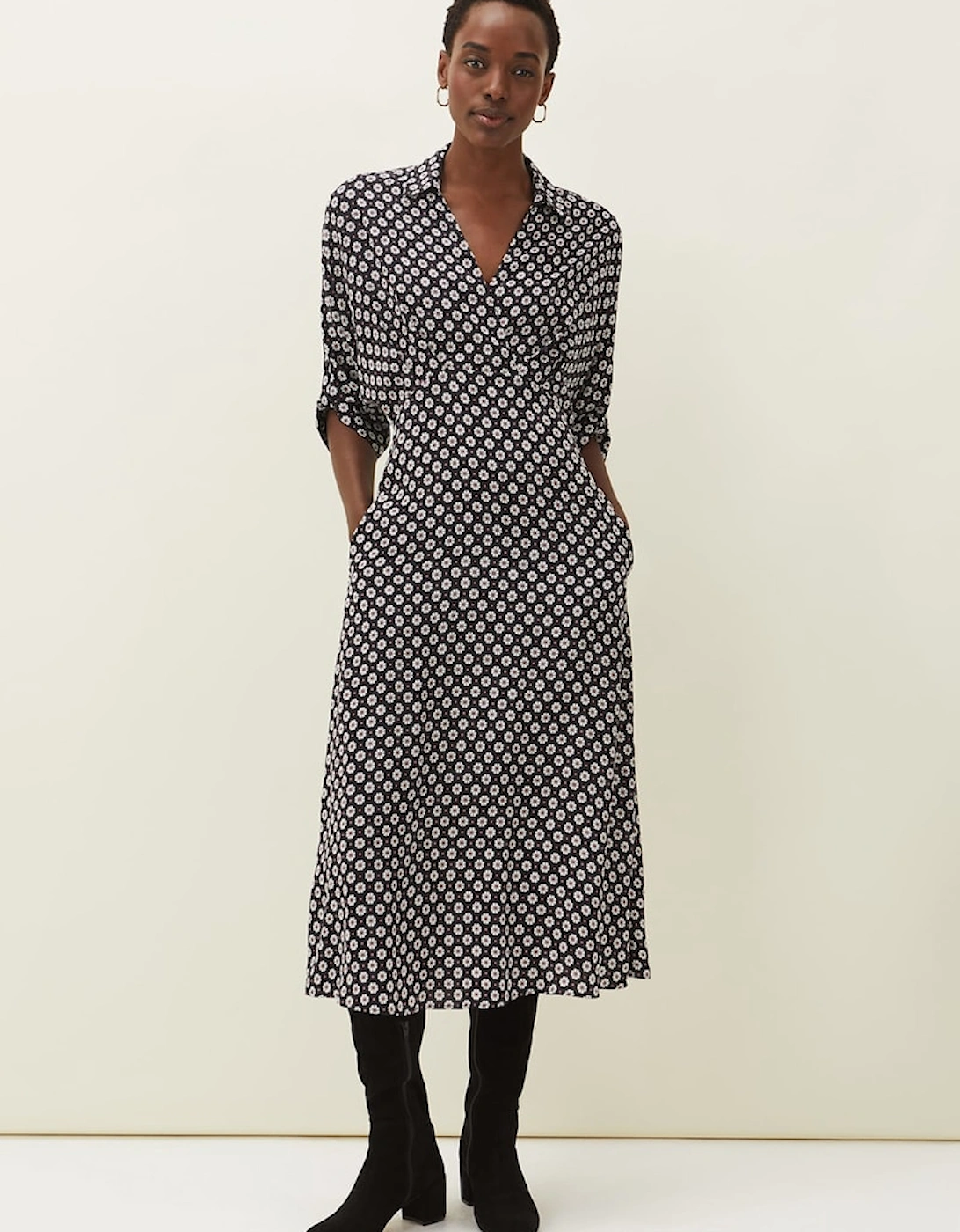 Ryleigh Geometric Print Midi Dress, 7 of 6