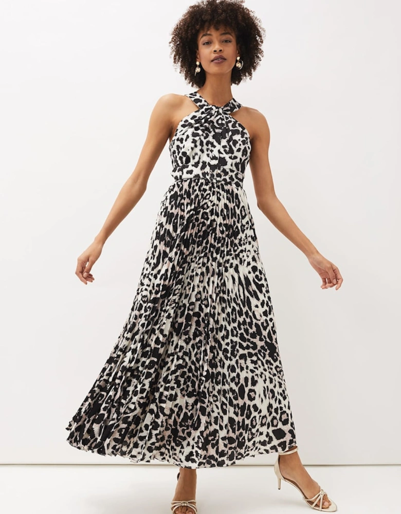 Chelsie Leopard Print Midaxi Dress