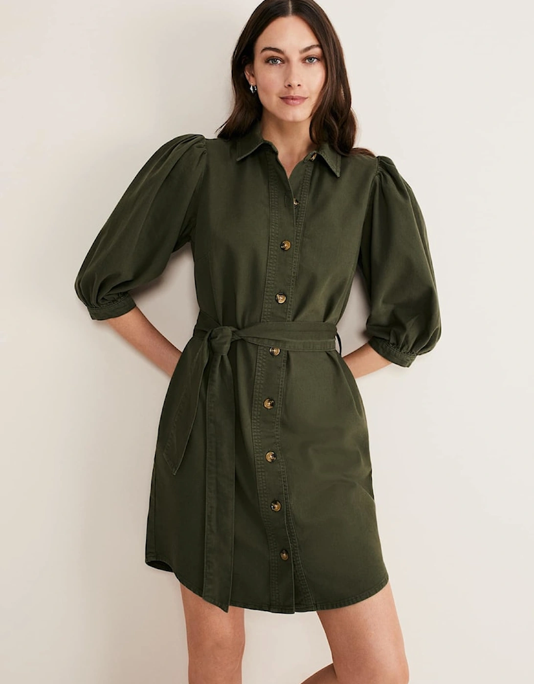 Josephine Denim Puff Sleeve Dress, 7 of 6