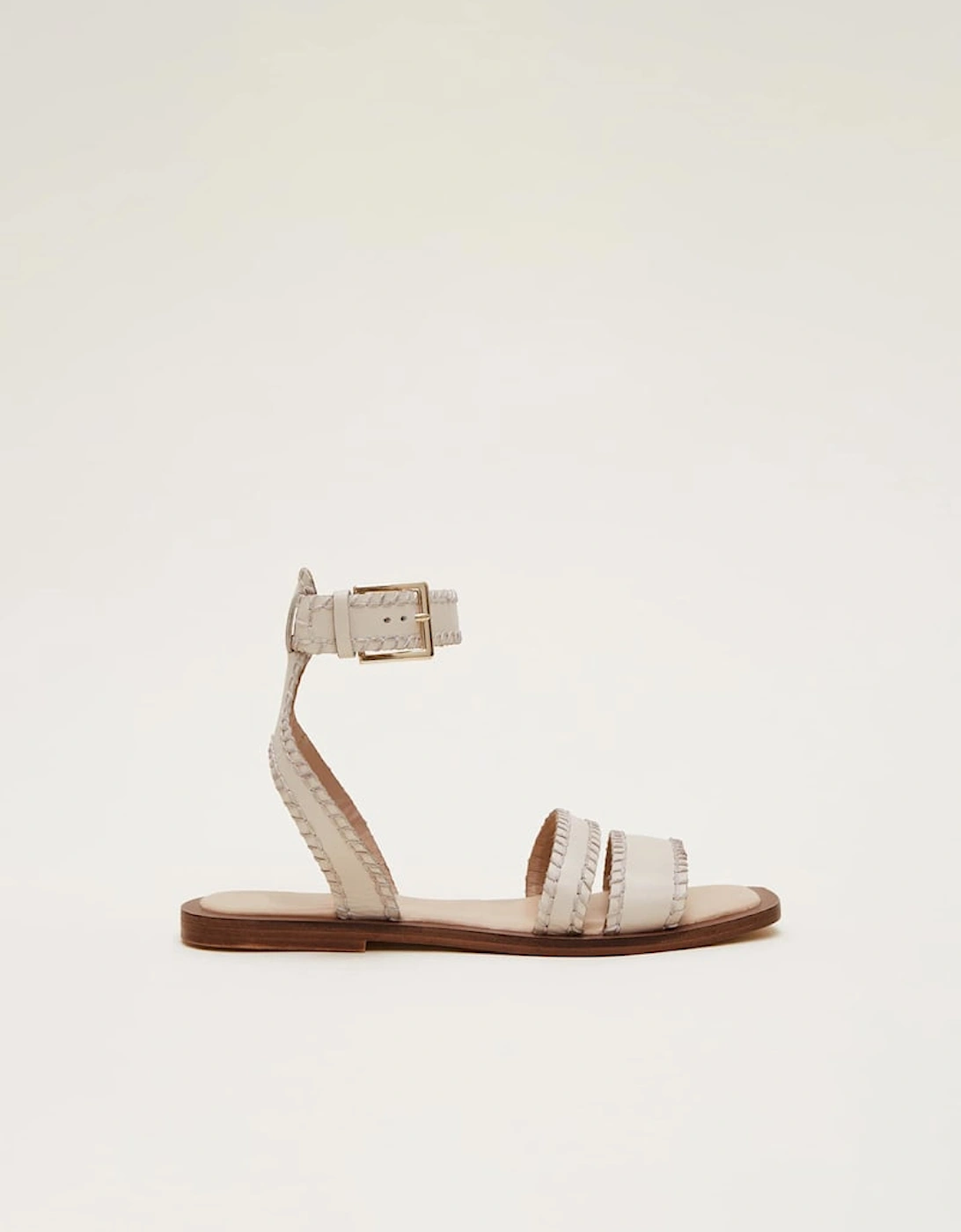 Black Leather Flat Sandals, 9 of 8