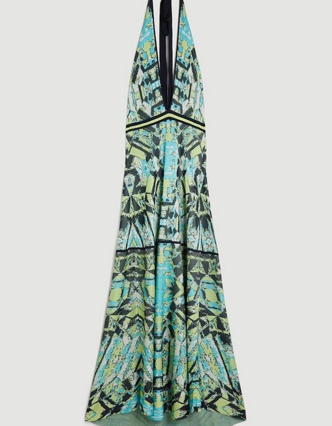 Slinky Knit Jacquard Geo Maxi Column Dress
