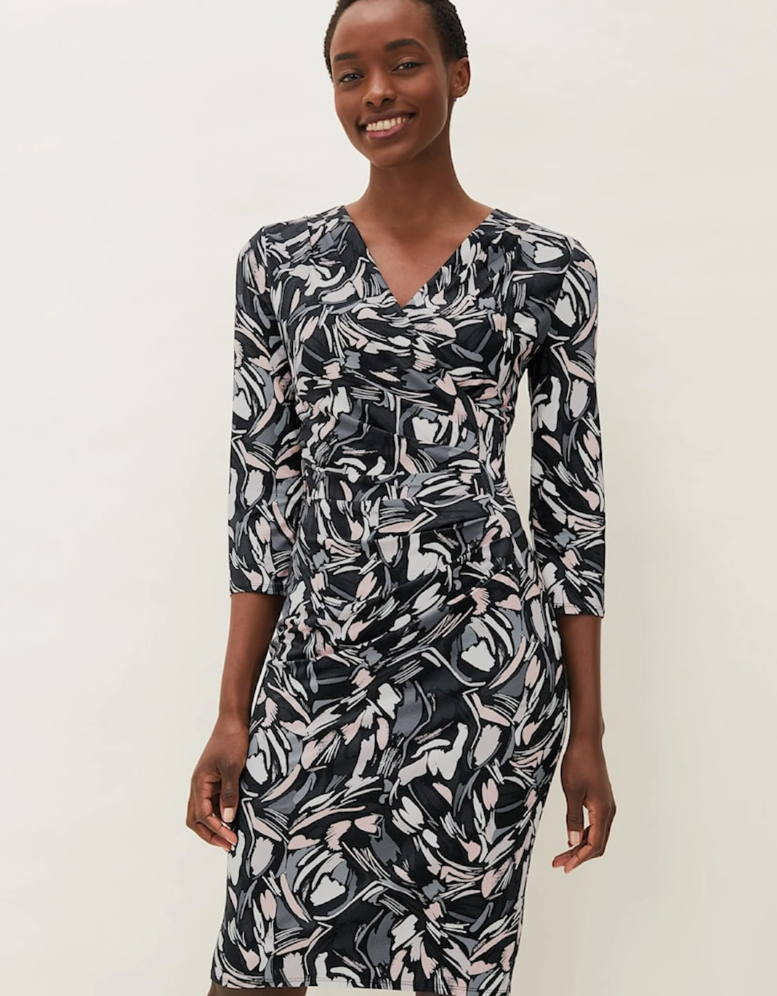 Bryony Abstract Print Jersey Dress, 7 of 6