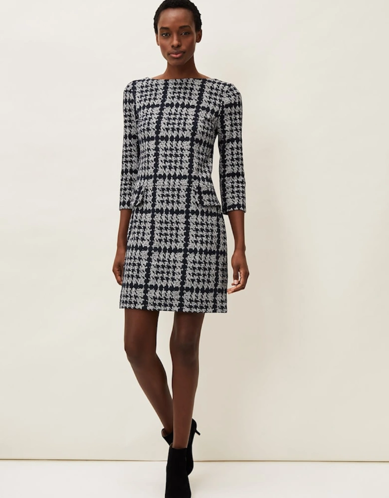 Amani Houndstooth Check Tunic Dress