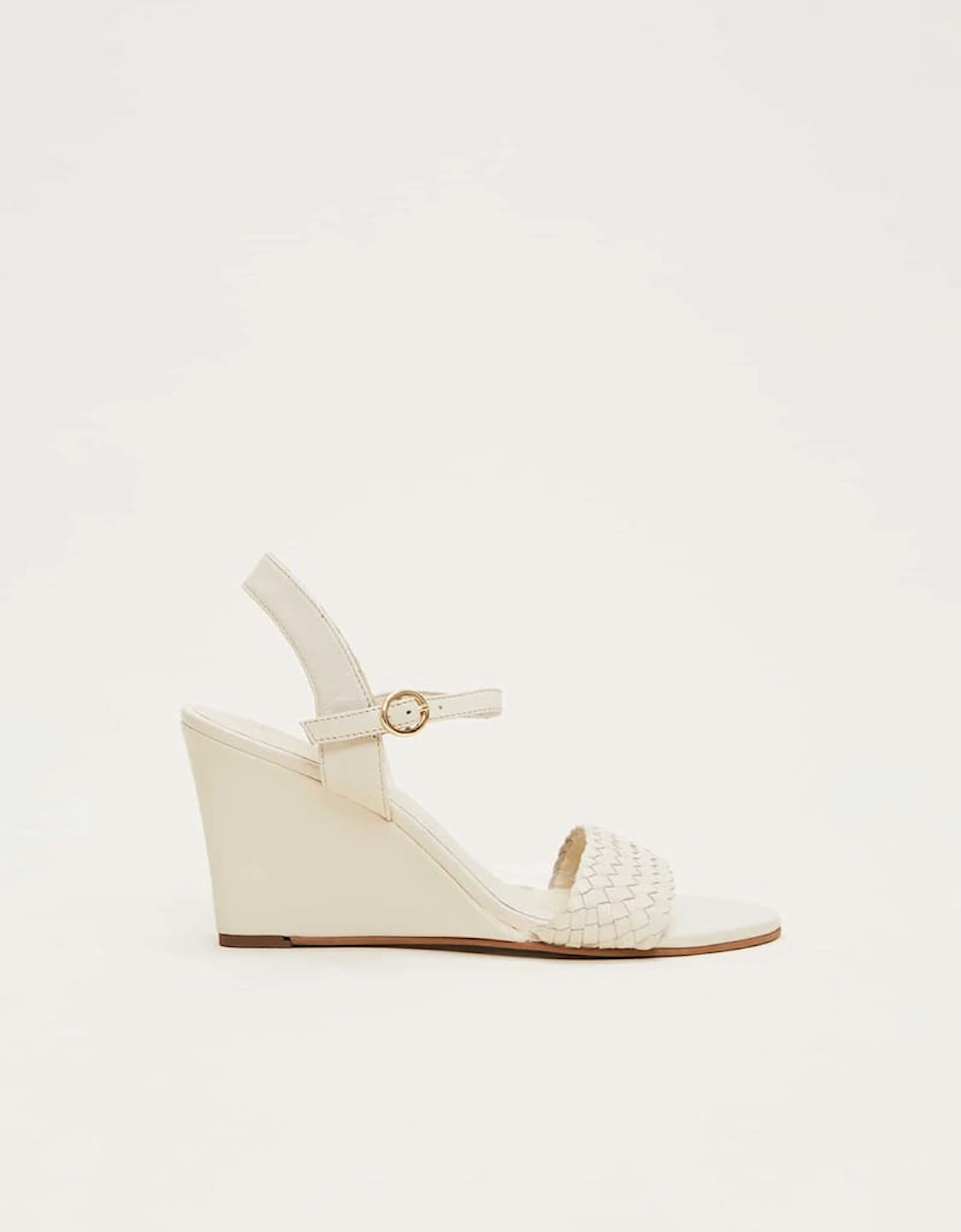 Leather Plait Strap Wedge Shoe, 2 of 1