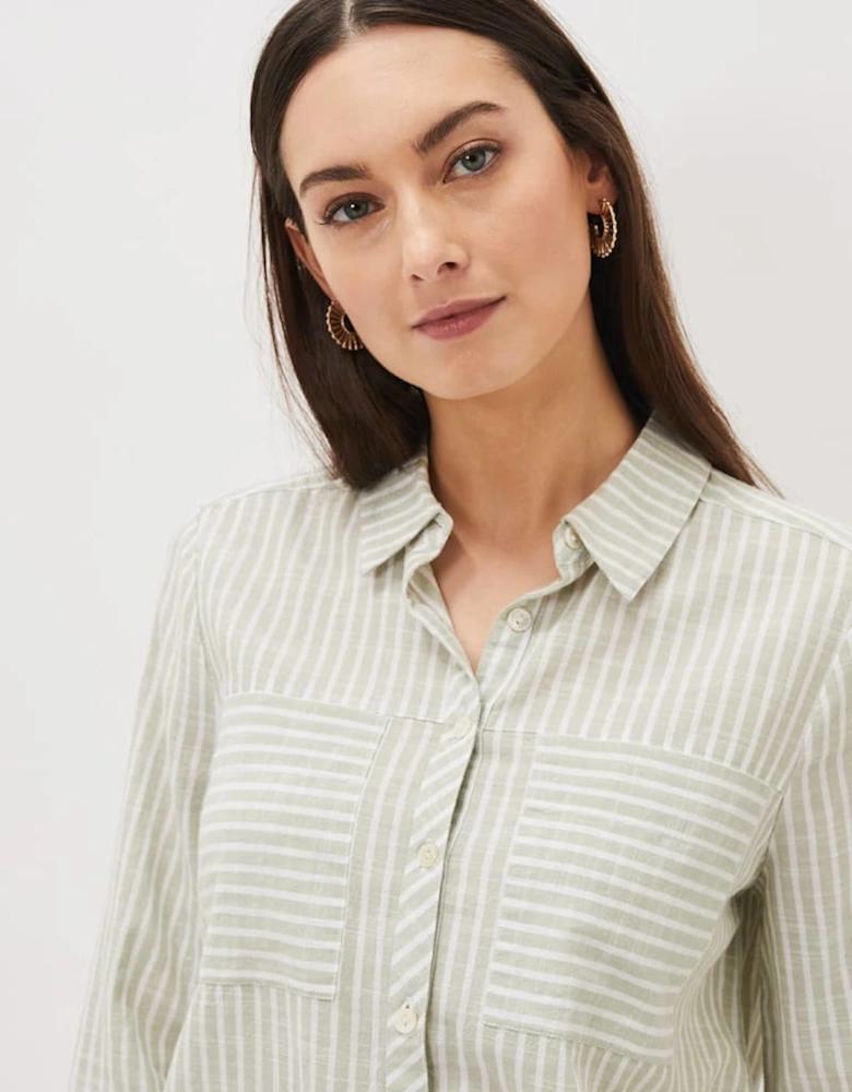 Oliva Ruched Side Stripe Shirt