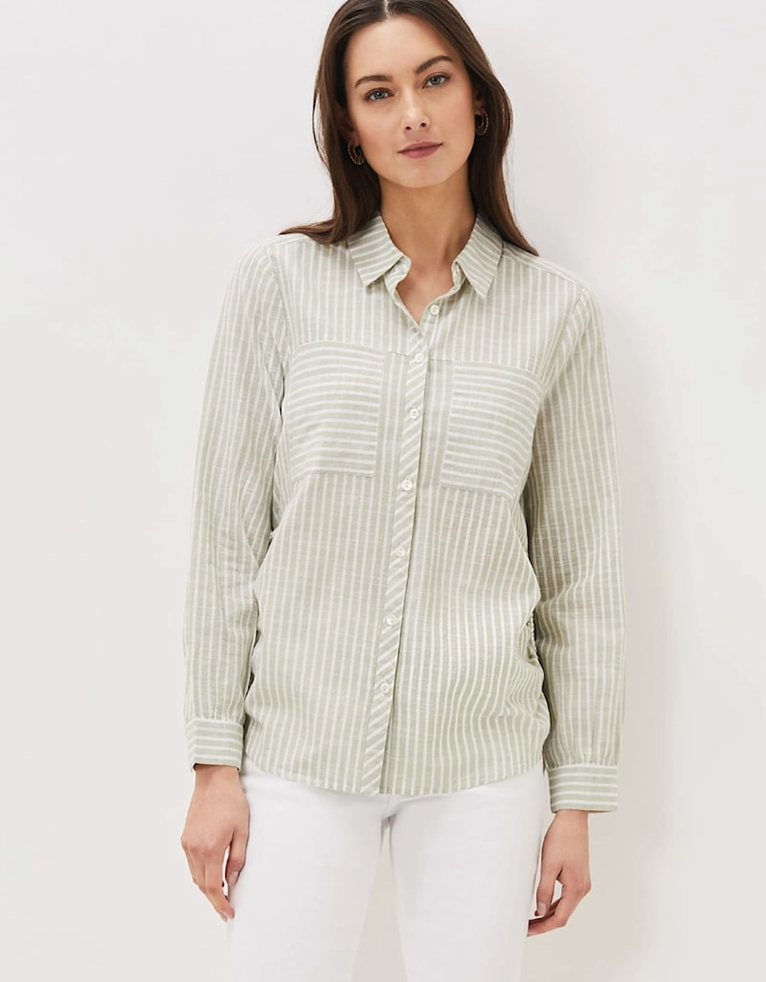 Oliva Ruched Side Stripe Shirt