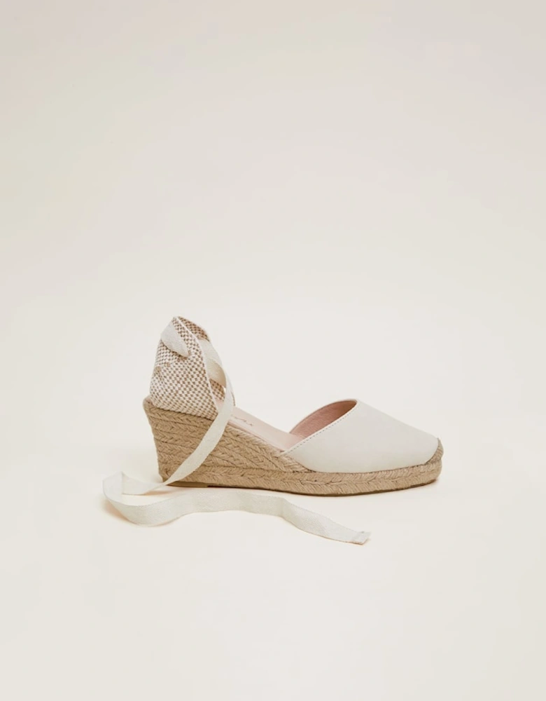 Suede Ankle Tie Espadrille Shoes