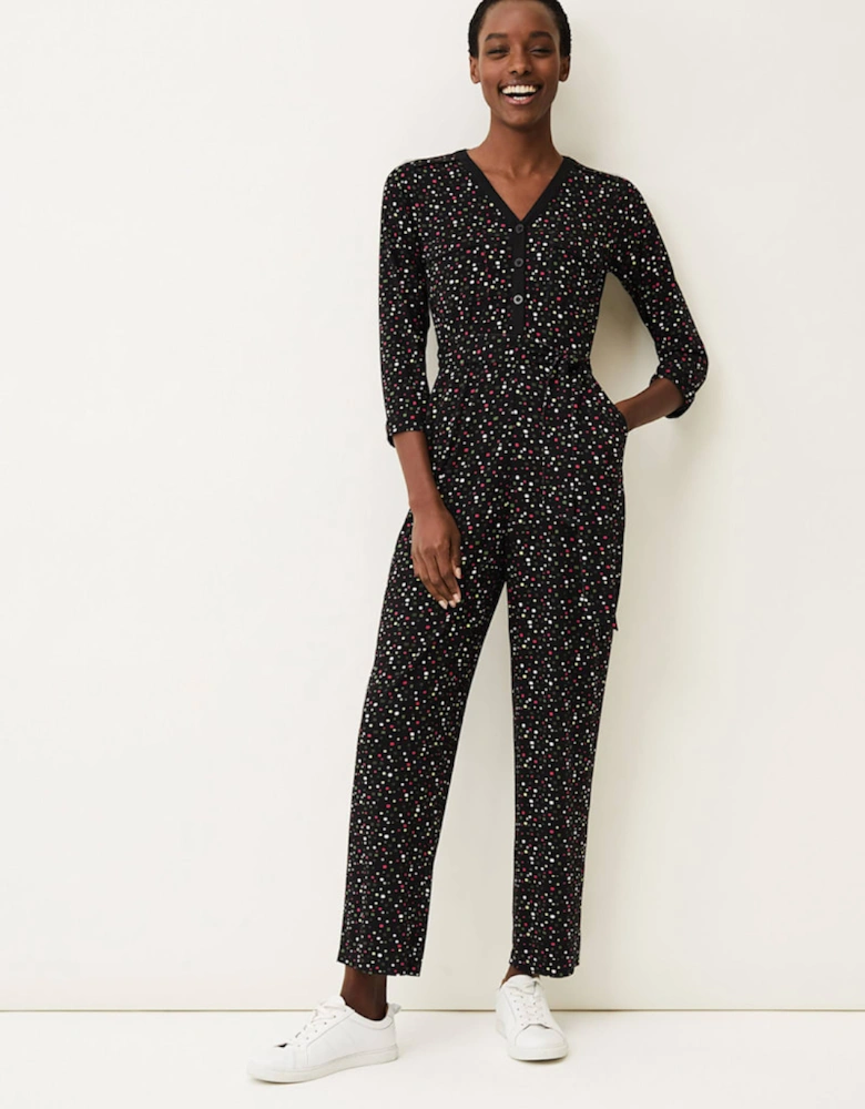 Anglia Ditsy Print Jersey Jumpsuit