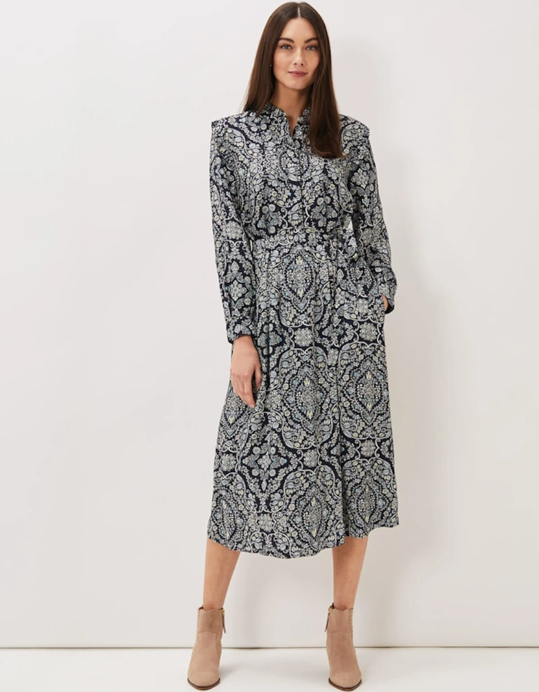 Polly Paisley Print Midi Dress