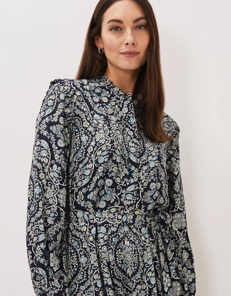 Polly Paisley Print Midi Dress