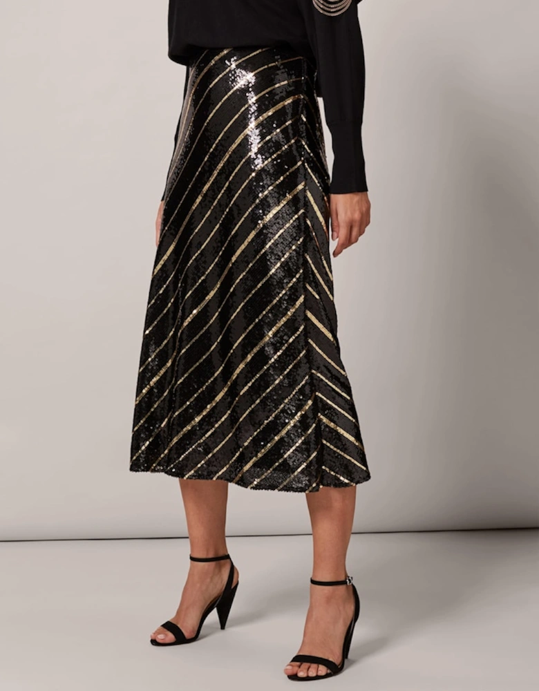 Giana Stripe Sequin Skirt