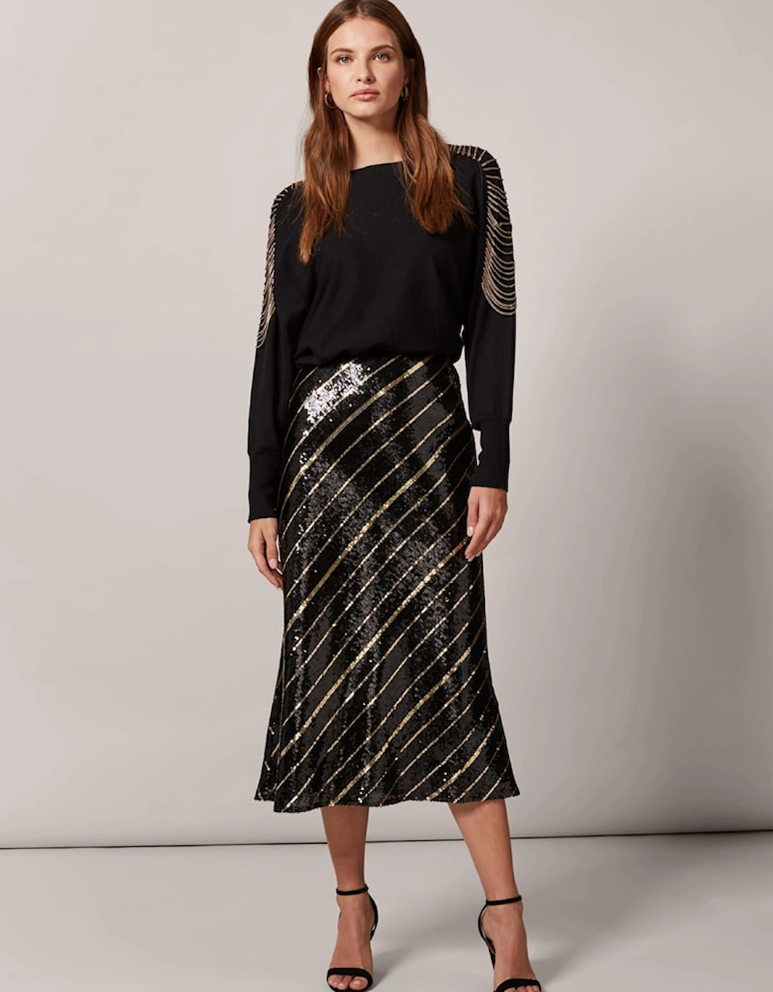Giana Stripe Sequin Skirt, 7 of 6