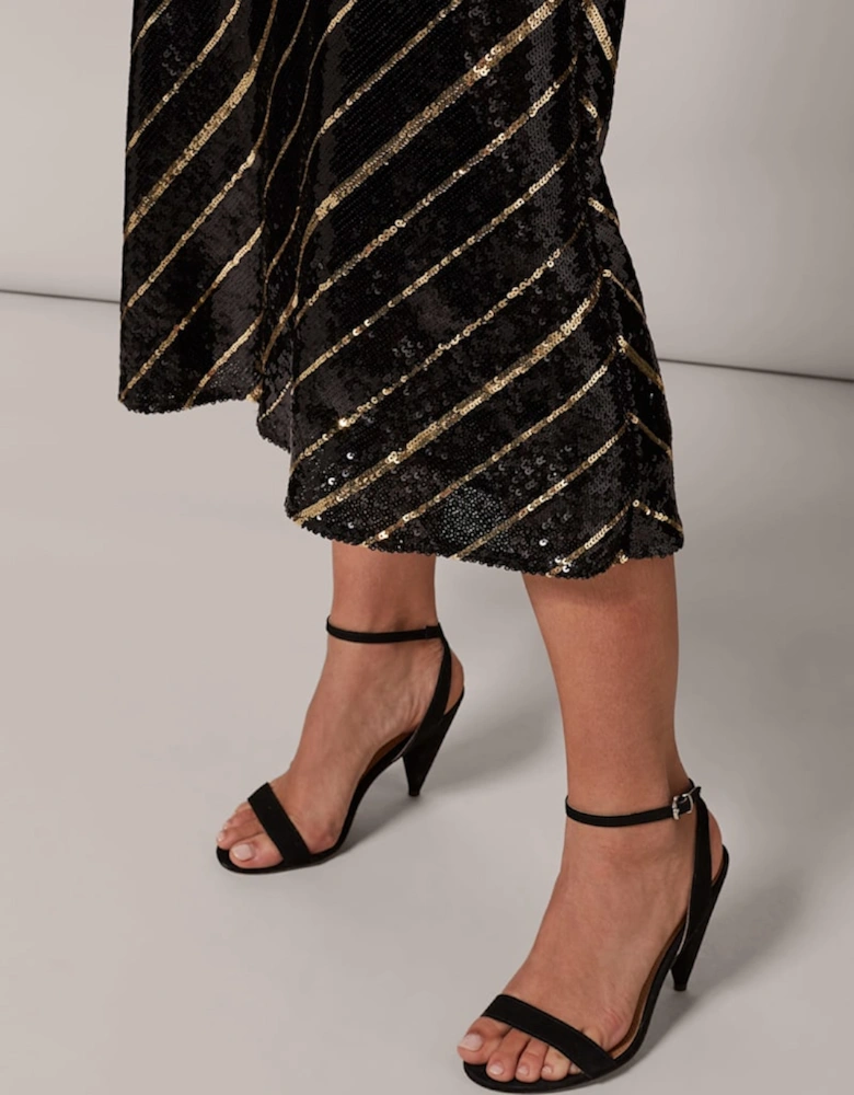 Giana Stripe Sequin Skirt