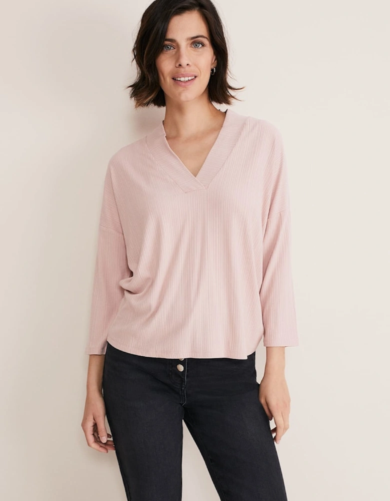 Shellie Textured V Neck Top