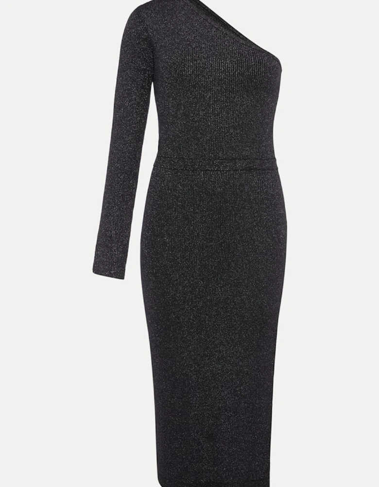 Zemira One Shoulder Lurex Knitted Dress