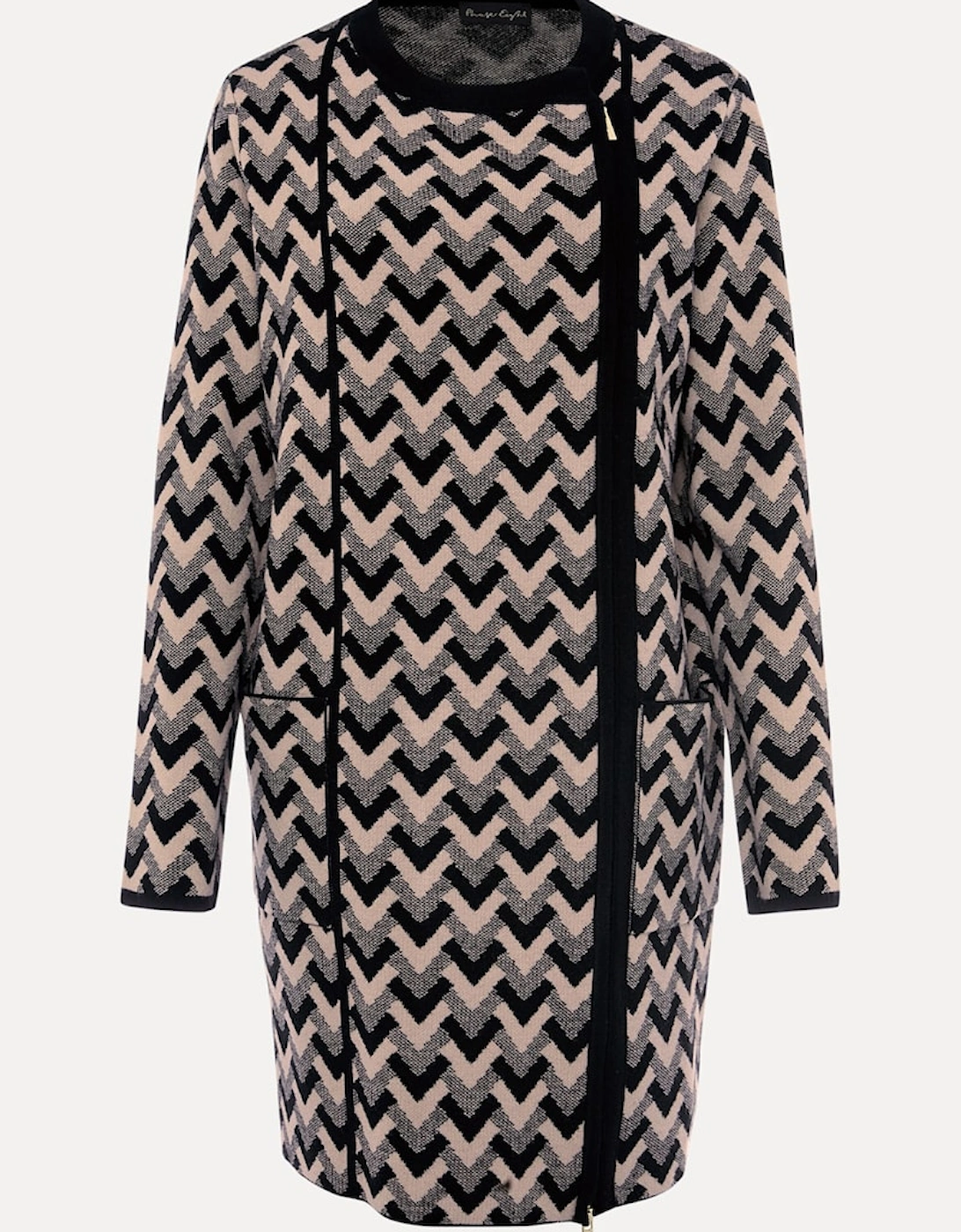 Perrie Geo Jacquard Knit Coat