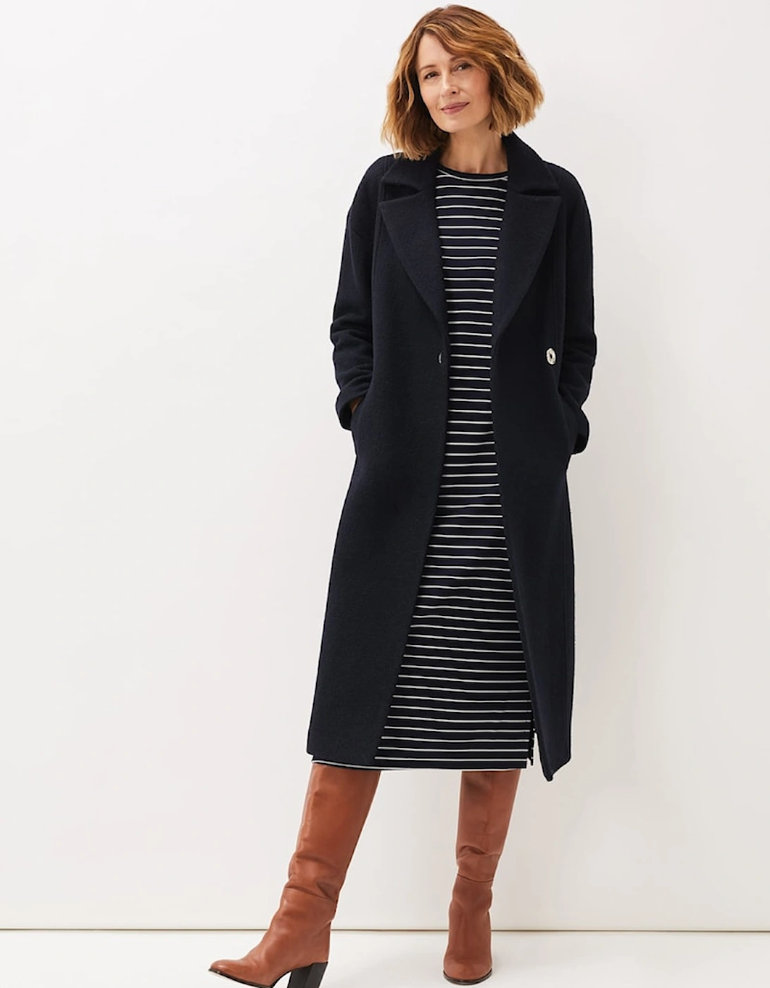 Cecile Stripe Midi Jersey Dress