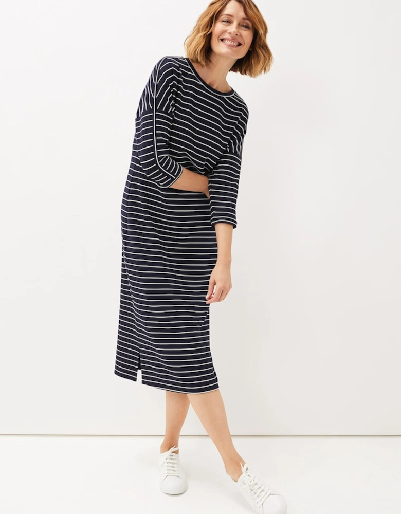 Cecile Stripe Midi Jersey Dress