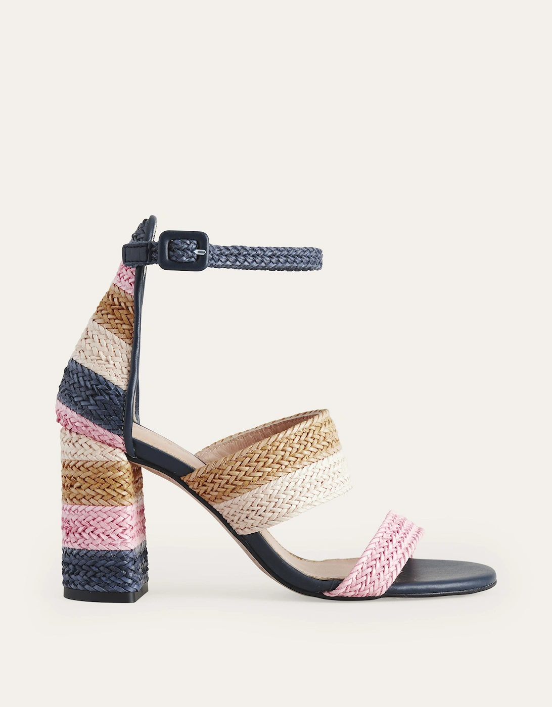 Woven Striped Heeled Sandals, 5 of 4